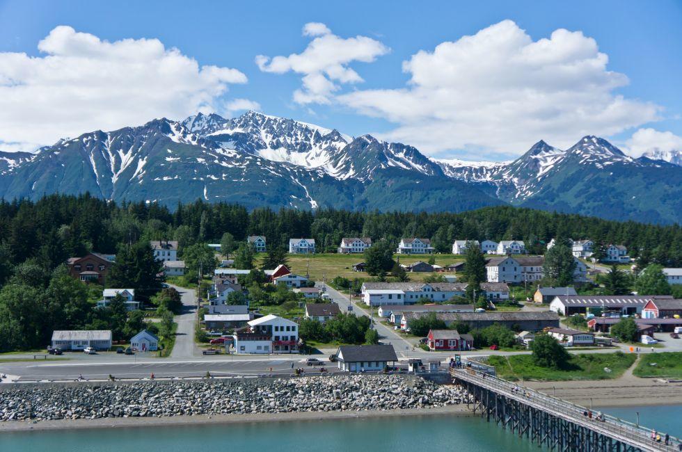 Beautiful view of Haines city near Glacier Bay, Alaska, USA.