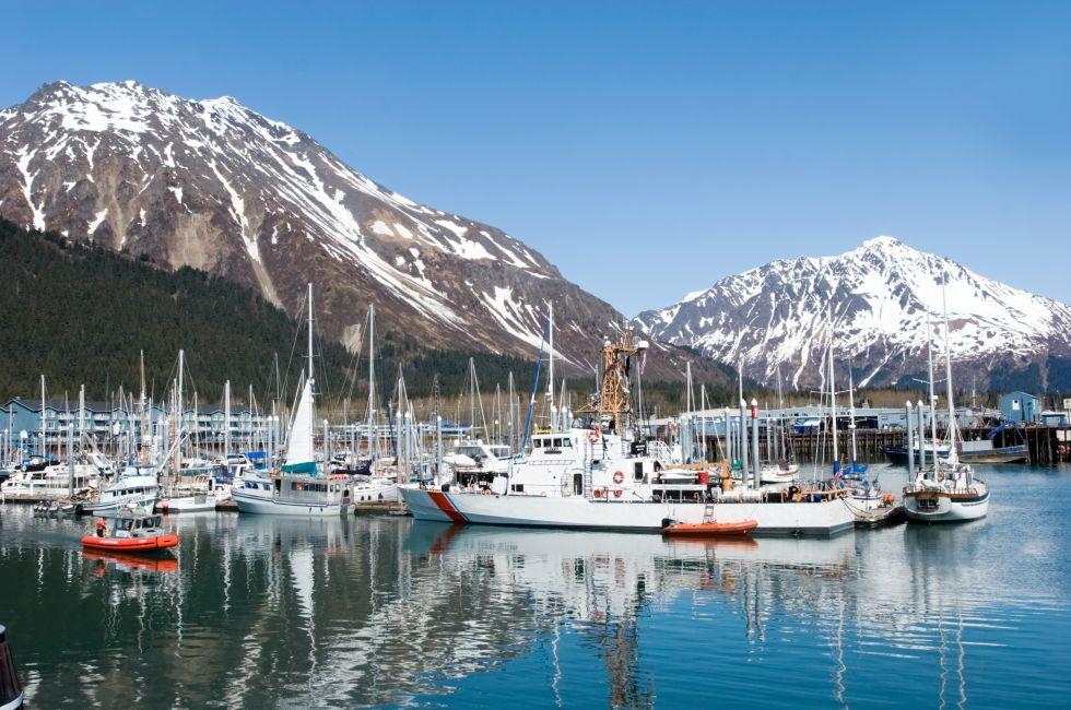 Boats at the Seward, Alaska marina.