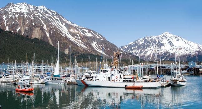 Boats at the Seward, Alaska marina.