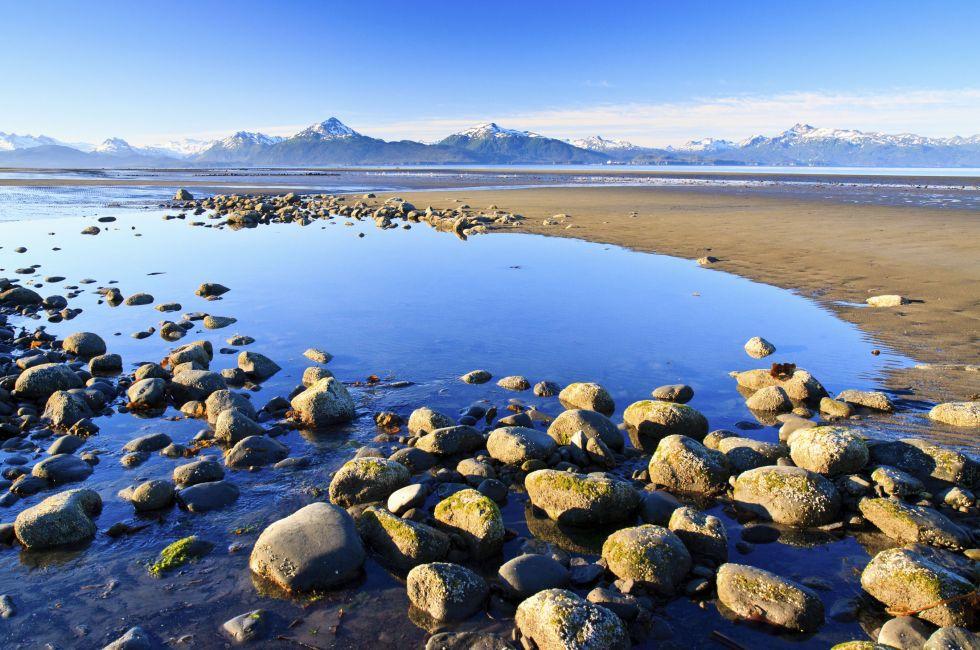 Sunrise over Bishops Beach, Homer Alaska, USA.