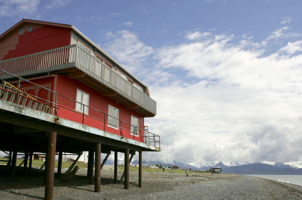 House on stilts in Homer, Alaska.