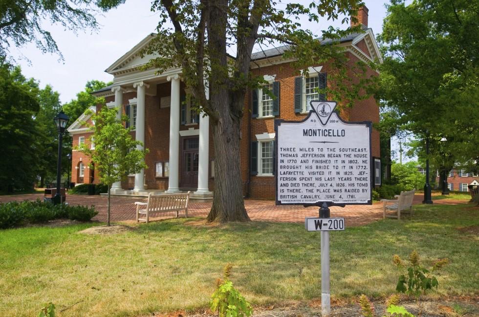 JULY 2005 - Historic district of Charlottesville, Virginia, home of President Thomas Jefferson.