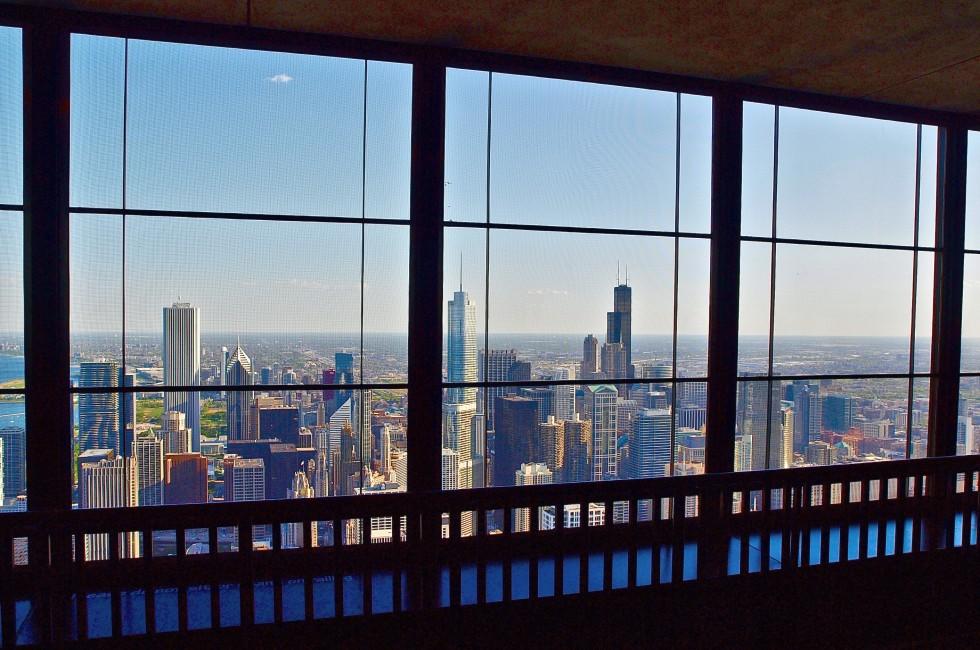 Chicago skyline view from John Hancock Observatory