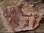 Cave paintings by the San or Bushmen people in South Africa.
