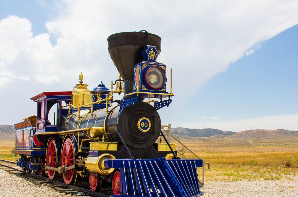 Locomotive in Utah America Golden Spike.