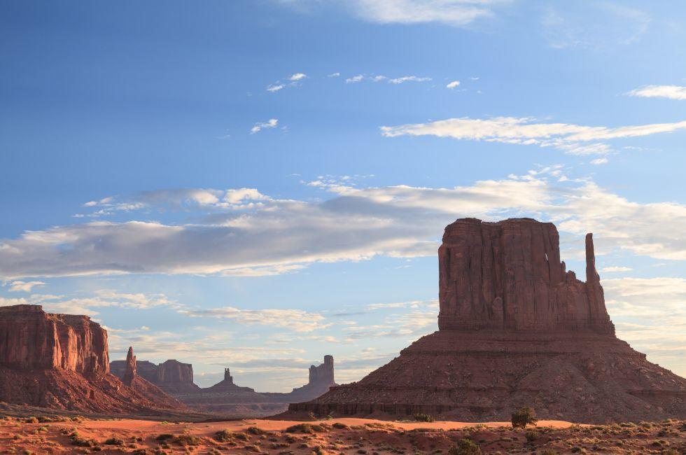 View of buttes and mesas of Monument Valley Navajo Tribal Park
