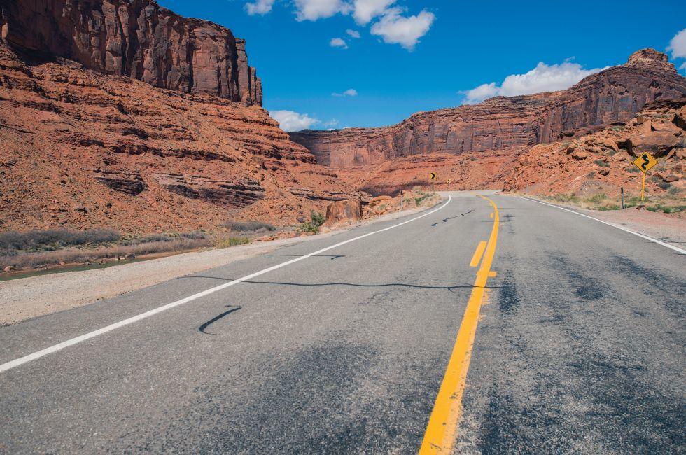 American West Highway. Scenic Utah Highway 128. United States.