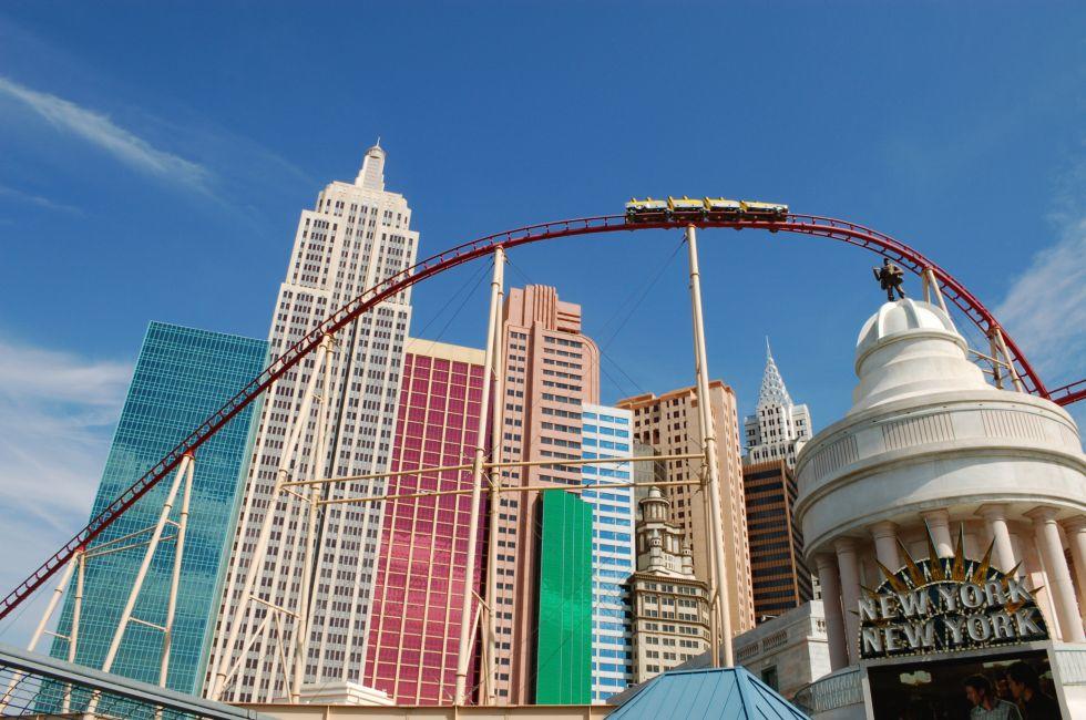 Las Vegas, Nevada - 05 August 2008: New York-New York Hotel & Casino; architecture recreates New York City skyline.