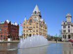Syracuse Saving Bank at Clinton Square in downtown Syracuse, New York State, USA