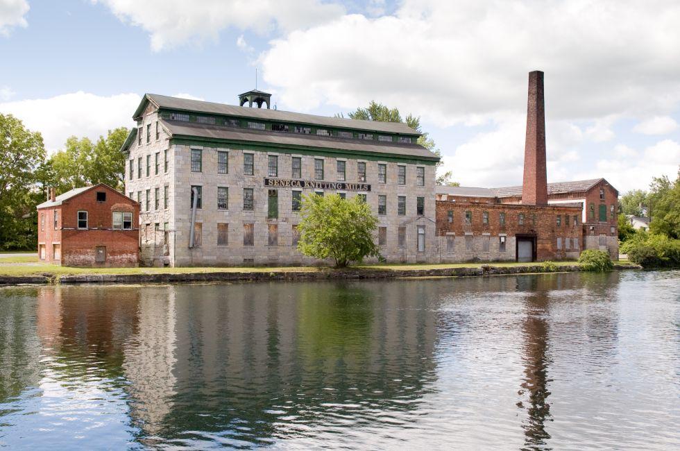 Seneca Falls mill and reflection