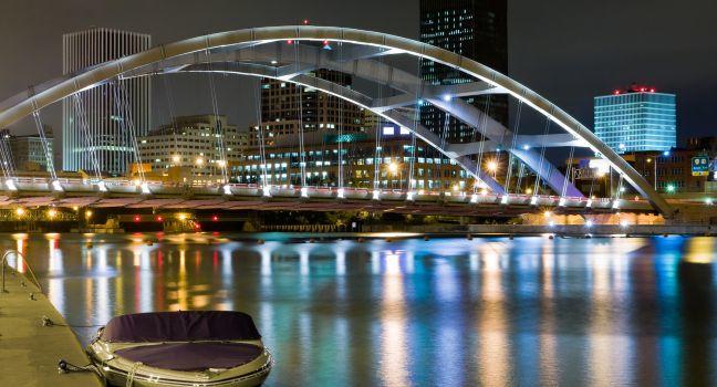 Rochester at night, New York State