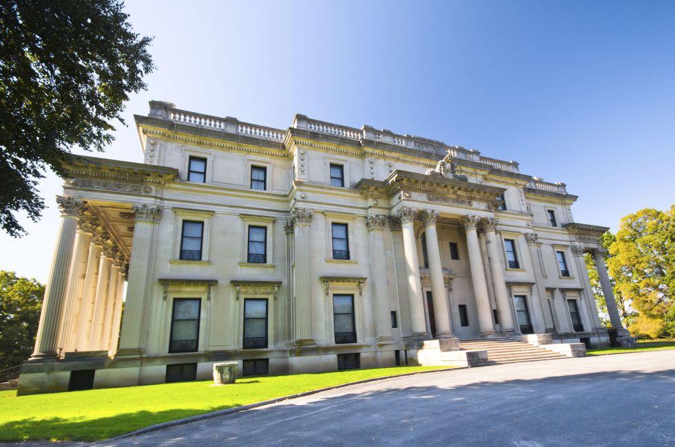 View of historic Vanderbilt Mansion at Hyde Park, New York; 