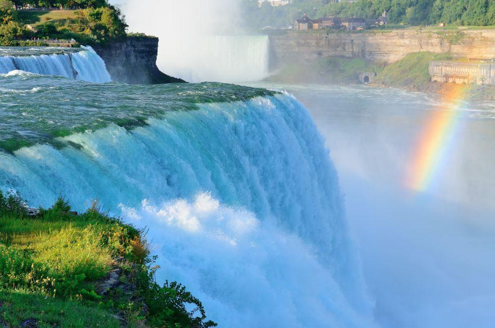 Niagara Falls in the morning with rainbow