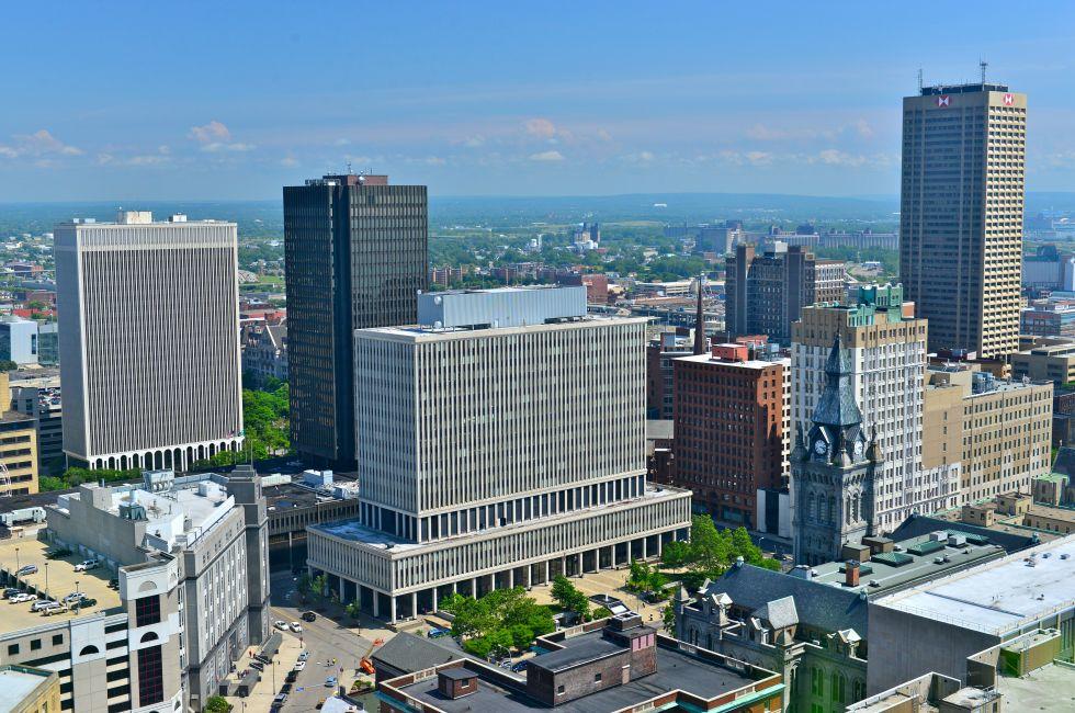 BUFFALO - JUNE 26 : The Buffalo,NY skyline on june 26,2013. Buffalo isthe second most populous city in the state of New York, after New York City. It has a population of 261,310 (2010 Census).