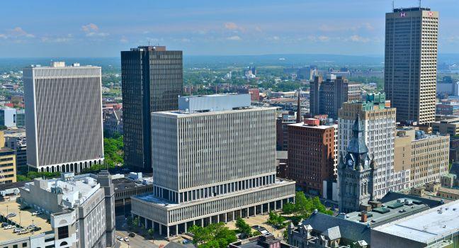 BUFFALO - JUNE 26 : The Buffalo,NY skyline on june 26,2013. Buffalo isthe second most populous city in the state of New York, after New York City. It has a population of 261,310 (2010 Census).