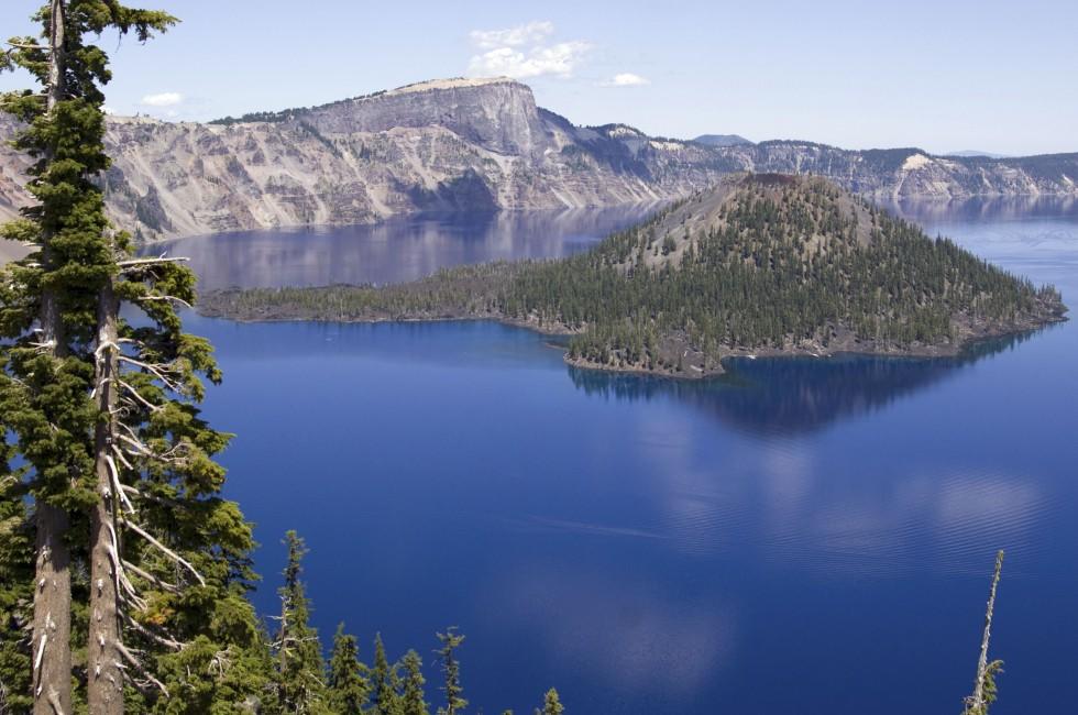 Mt Mazama Wizard Island Crater Lake Oregon United States, North America.