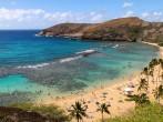 Hanauma Bay in Oahu, Hawaii. Formed in a volcanic crater