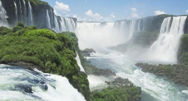 the famous Iguazu Falls on the border of Brazil and Argentina; 