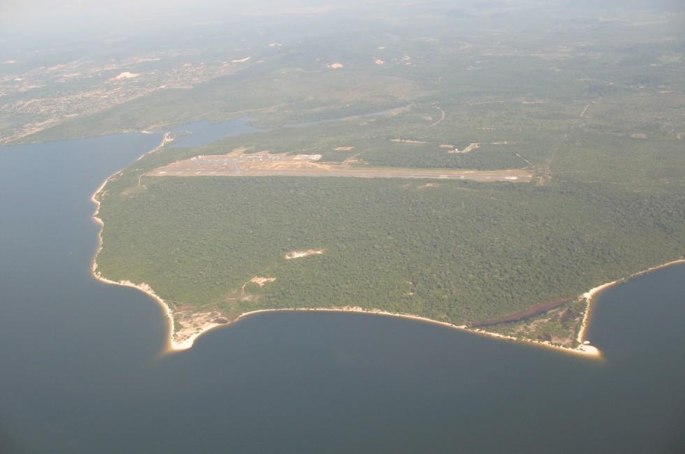 Santarem airport in the state of Para, Brazil, seen from the air.; Shutterstock ID 102381328; Project/Title: Silversea; Downloader: Fodor's Travel