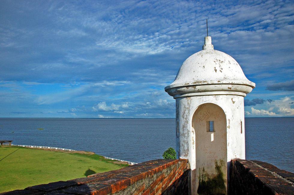 Amazon: A view from the The São Jose de Macapa Fortress, built during the Lusitanian Empire. Such role was played together with other fortifications spread along the mouth of the rivers in the Amazon region.