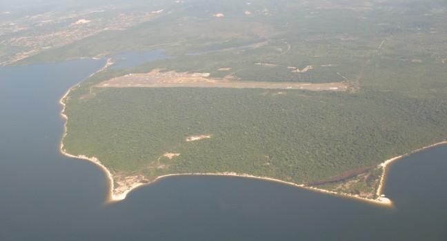 Santarem airport in the state of Para, Brazil, seen from the air.; Shutterstock ID 102381328; Project/Title: Silversea; Downloader: Fodor's Travel