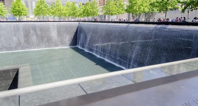 NEW YORK - MAY 27: NYC's 9/11 Memorial at World Trade Center Ground Zero seen on May 27, 2013. The memorial is located at the World Trade Center site, on the former location of the Twin Towers