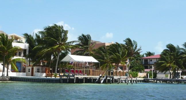 Colorful houses at Caye Caulker, Belize.