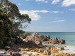 View of the rocky coastline from beach of Tauranga in New Zealand; Shutterstock ID 188381390; Project/Title: Silversea; Downloader: Fodor's Travel