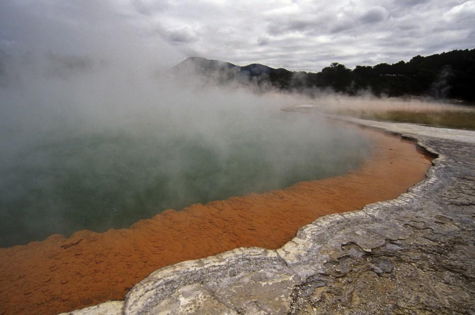 Champagne pool at Wai O Tapu Geothermal area, New Zealand