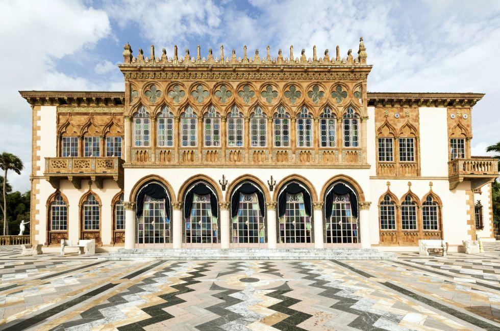 SARASOTA, USA - JULY 25:  Ca d'Zan modeled after the Doges Palace in Venice on July 25, 2013 In Sarasota, USA. Built by circus magnate John Ringling in 1924.; 