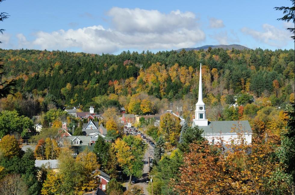 Scenic view of Stowe in Vermont.
