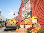 WESTON, VERMONT, USA - OCTOBER 10; the historic Vermont Country Store with produce display outside on October 10,2014 in Weston, USA .The tourist destination store retails range of traditional goods