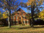 Inn and Hotel along Scenic Route 100 in Autumn in Ludlow, VT