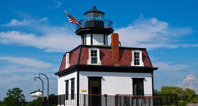 Colchester Reef Lighthouse was painstakingly disassembled, labeled, than reconstructed to its original structure as part of the thirty-seven buildings displayed at the Shelburne Museum.