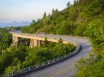 The Linn Cove Viaduct at sunrise along the Blue Ridge Parkway