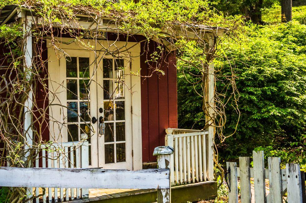Fence and old shed in Ellicott City, Maryland.