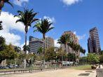 Downtown Honolulu Skyline with modern office towers dominating the landscape.