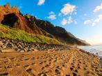 Sunset on Kalalau beach Kauai.