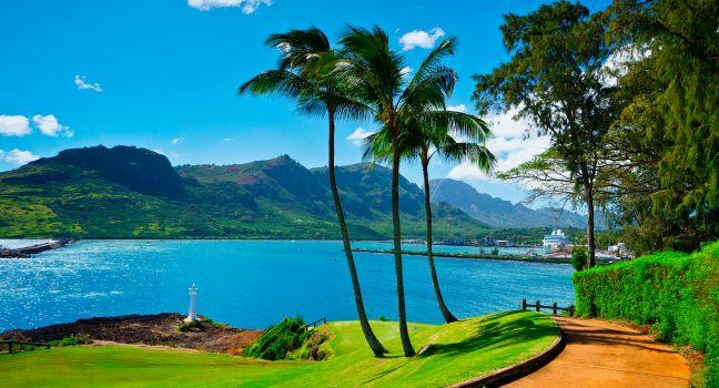 Beautiful view of Nawiliwili, Kauai Island, Hawaii, USA.