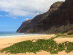 View of the Napali coast from Polihale beach in Kauai, Hawaii Islands.