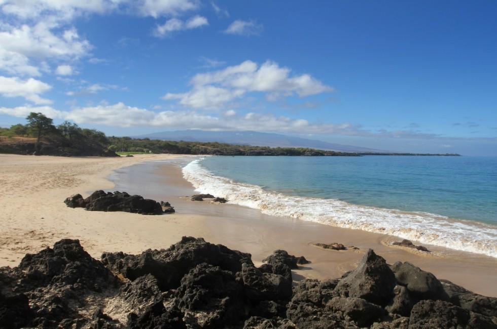 Empty Hapuna Beach in Hawaii on a beautiful day