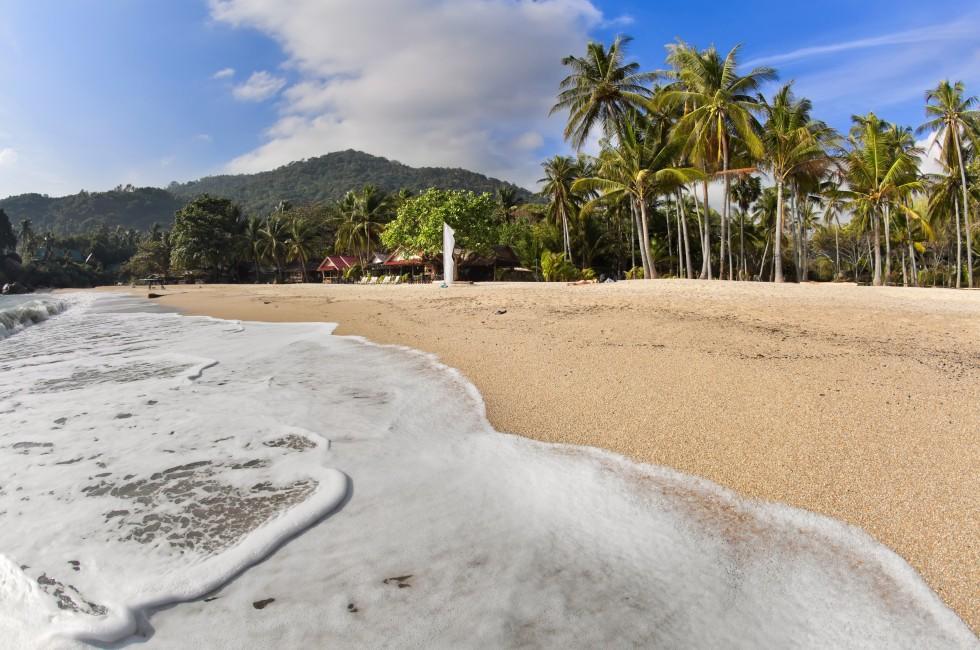 Tropical beach with coconut palms on Koh Phangan island, Thailand; Shutterstock ID 122842003; Project/Title: Thailand; Downloader: Melanie Marin