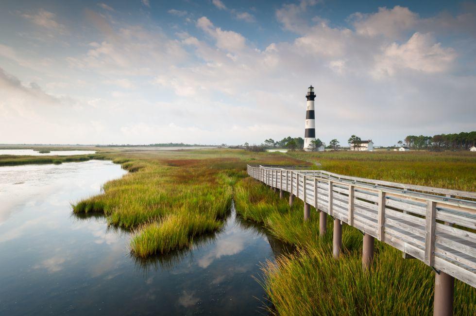 North Carolina Outer Banks Bodie Island Lighthouse Marsh on Cape Hatteras National Seashore