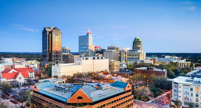 Raleigh, North Carolina, USA downtown city skyline.
