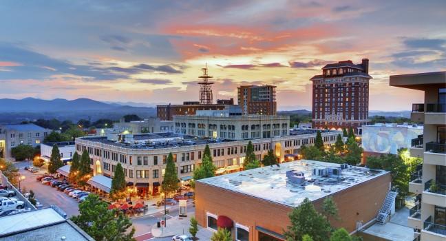 Downtown Asheville, North Carolina at Grove Arcade. 