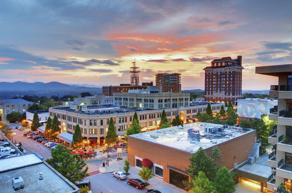 Downtown Asheville, North Carolina at Grove Arcade. 
