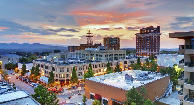Downtown Asheville, North Carolina at Grove Arcade. 