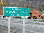 Eastern Continental divide sign in Banner Elk, NC