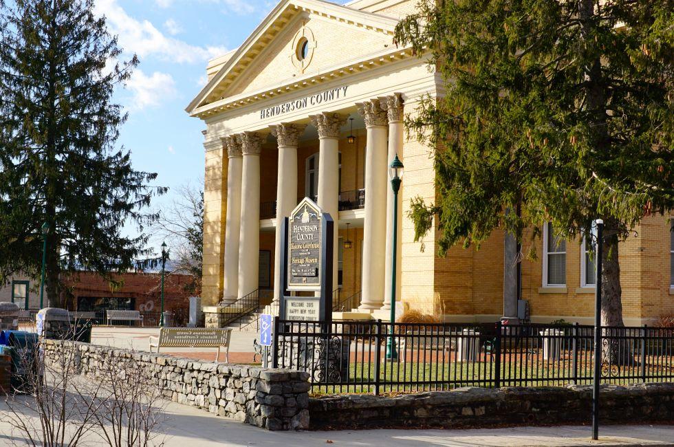 Historic Courthouse in Hendersonville, North Carolina, built in 1904                        