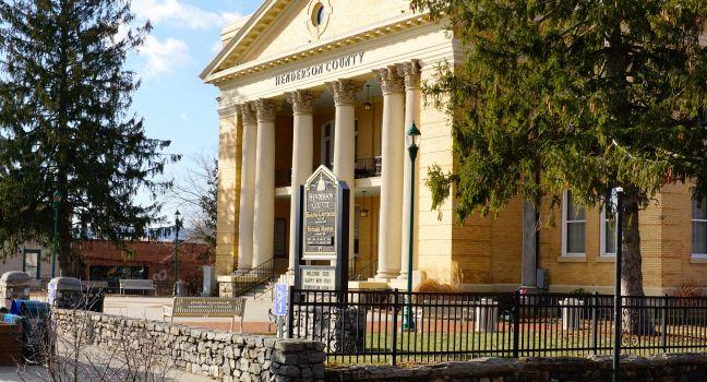 Historic Courthouse in Hendersonville, North Carolina, built in 1904                        